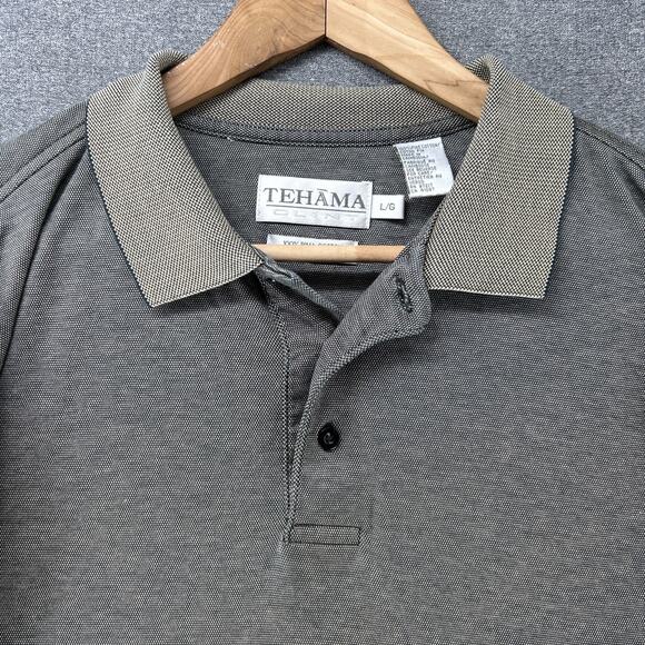 Tehama Clint Polo Shirt Men's Large 100 Pima Cotton Double Mercerized Fox Hollow - Picture 5 of 13